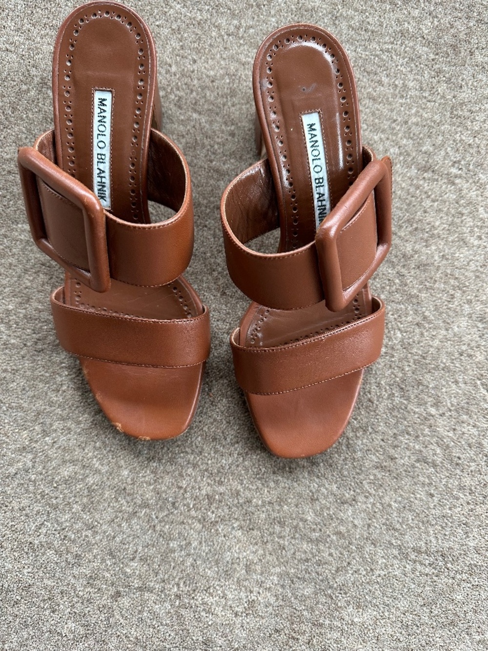 Manolo Blahnik City sandals in Cognac Brown - Size 36.5